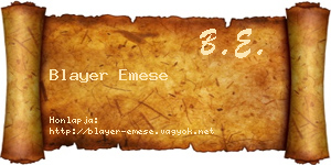 Blayer Emese névjegykártya